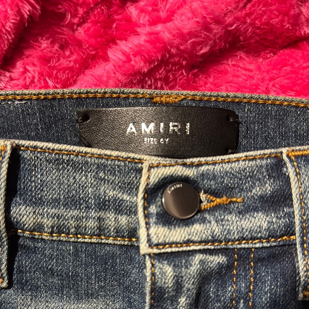 AMIRI Blue Distressed Slim Fit Jeans - Picture 3 of 5